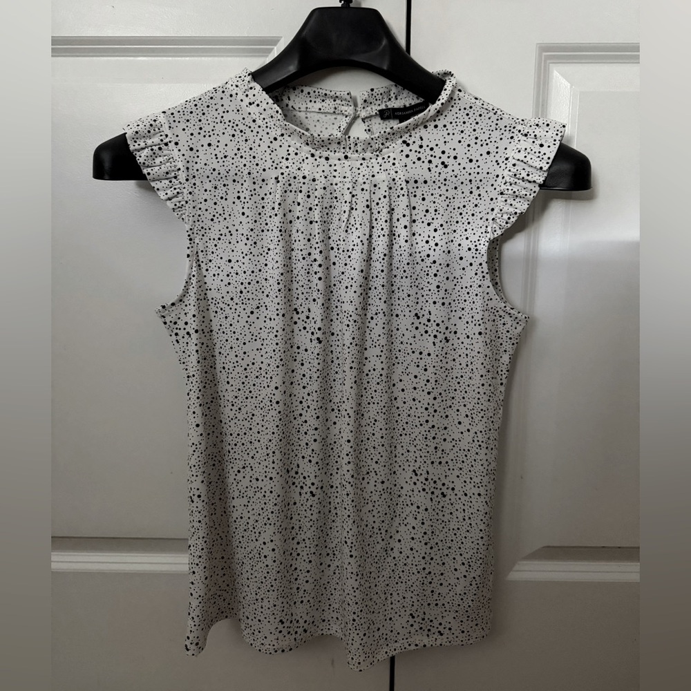 Black and white spotted tank top, size small